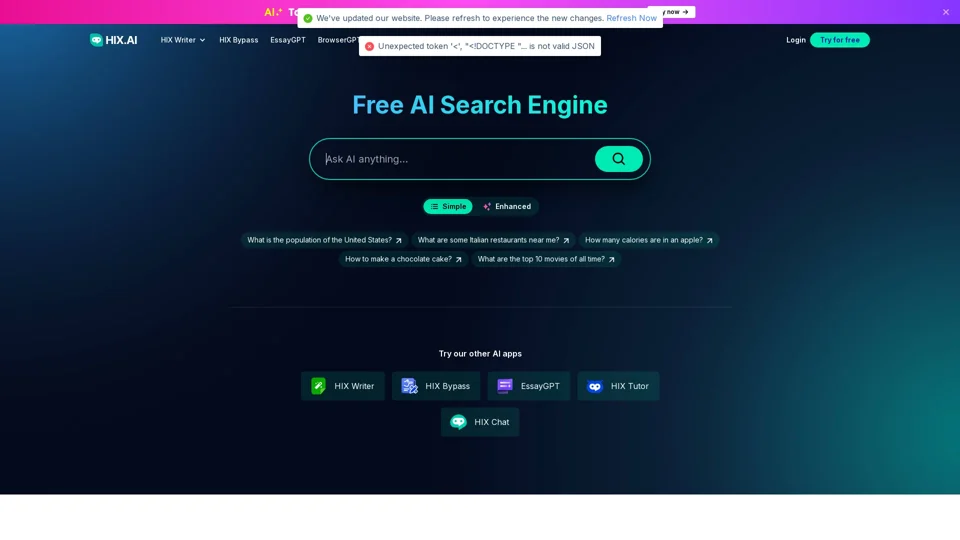 Ask AI - AI Search Engine - Free & Accurate Answers | HIX AI