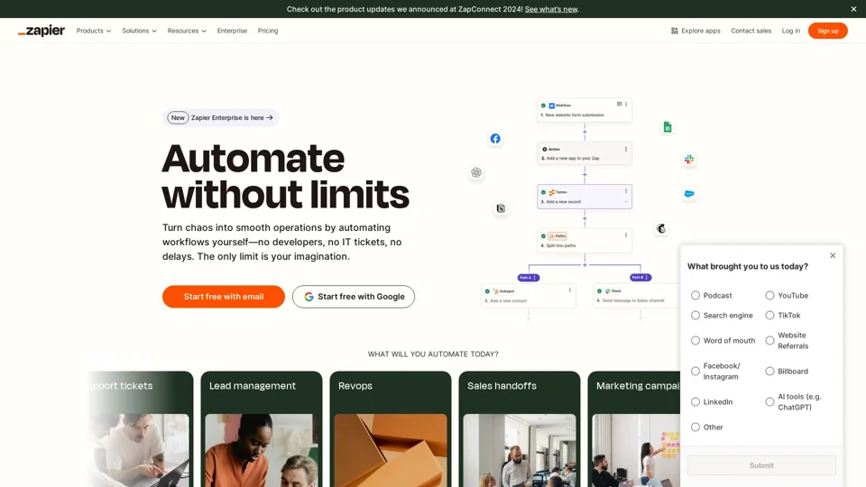 Automate without limits | Zapier